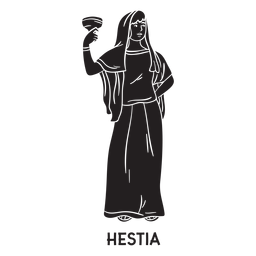 Hestia hand drawn cut out black PNG Design Transparent PNG
