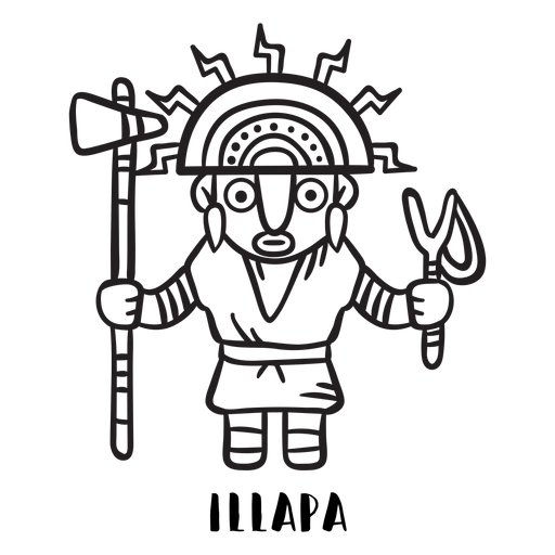 Illapa inca mtyhology outline - Transparent PNG & SVG vector file