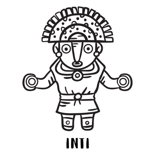 Inti inca mtyhology outline PNG Design