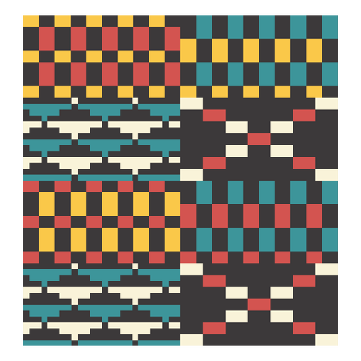 Kente Pixel Dreieck Zusammensetzung PNG-Design