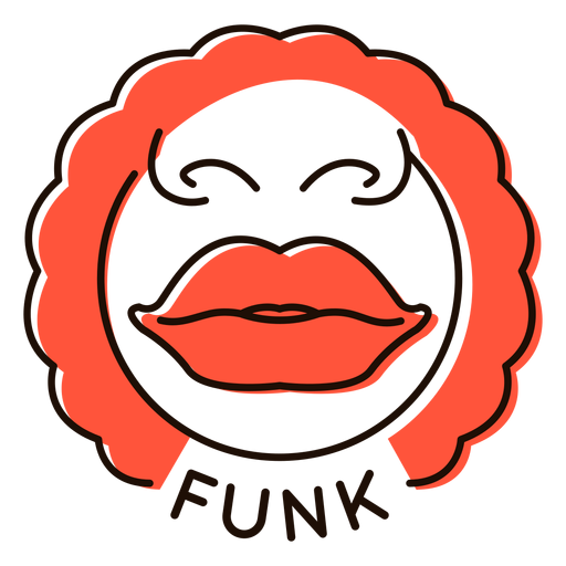 Lips funk music symbol PNG Design