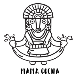 Esboço mtológico de Mama cocha inca Desenho PNG