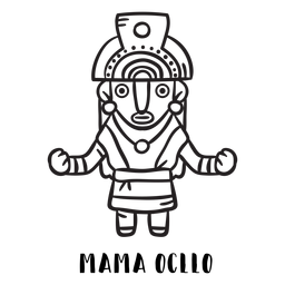 Mama ocllo inca mtyhology outline PNG Design