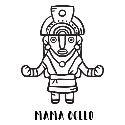 Mama ocllo inca mtyhology outline PNG Design