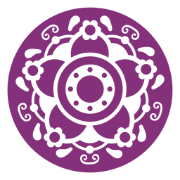 Mexican floral circle papel picado PNG Design