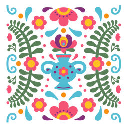 Mexican floral composition PNG Design