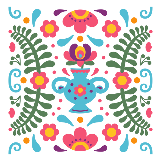 Composición floral mexicana Diseño PNG