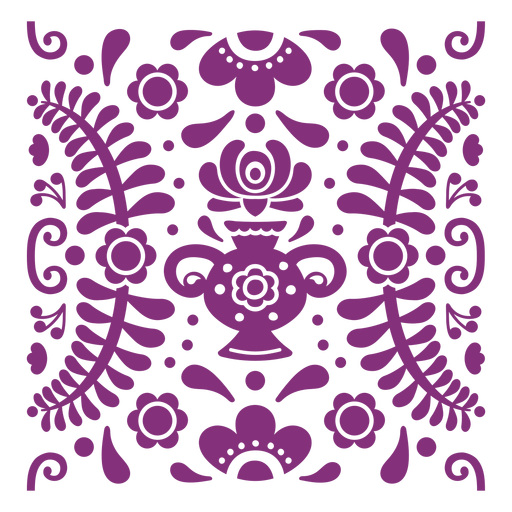 Composición floral mexicana papel picado Diseño PNG