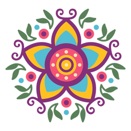 Símbolo de folhas florais mexicanas Desenho PNG