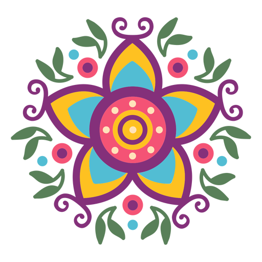 Mexican floral leaves symbol
