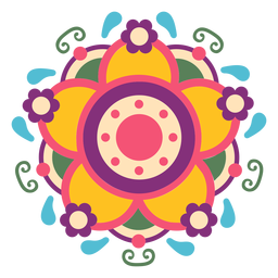 Mexican floral symbol PNG Design