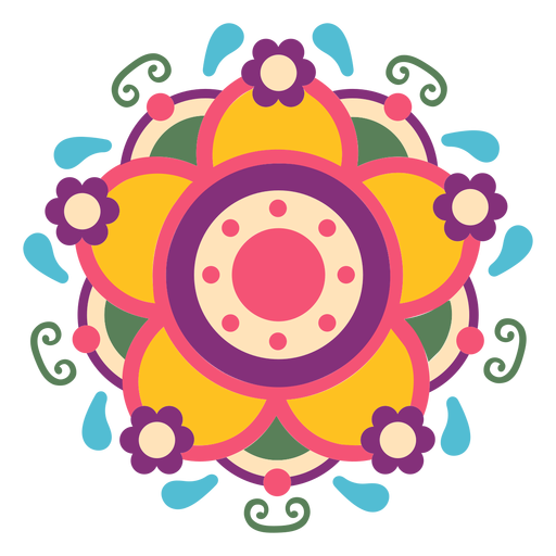 Mexican floral symbol PNG Design