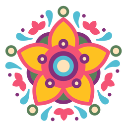 Composición de símbolo floral mexicano Diseño PNG