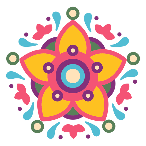 Composición de símbolo floral mexicano - Descargar PNG/SVG transparente