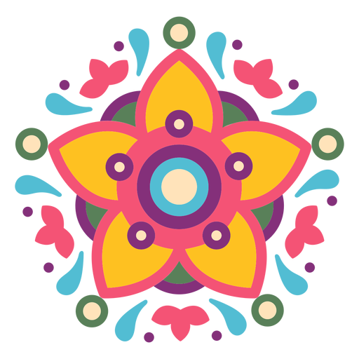 Mexikanische Blumensymbolzusammensetzung PNG-Design