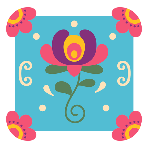 Mexikanisches Blumensymbol PNG-Design