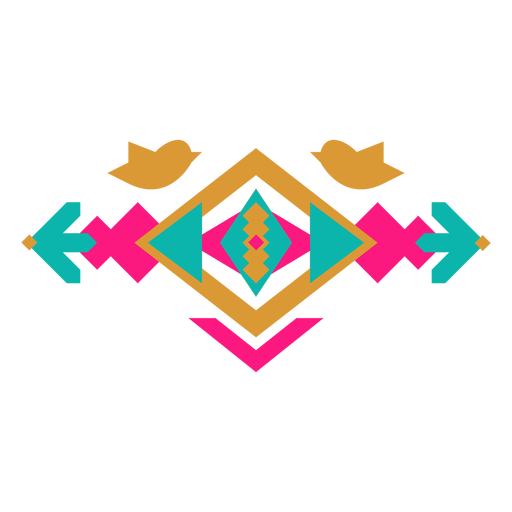 Composição geométrica mexicana de pássaros Desenho PNG