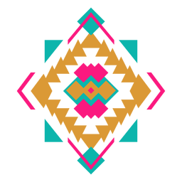 Composición de diamantes geométricos mexicanos Diseño PNG