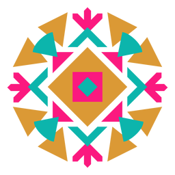 Composición de caleidoscopio redondo geométrico mexicano Diseño PNG