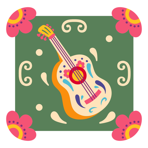 Mexican guitar symbol PNG Design