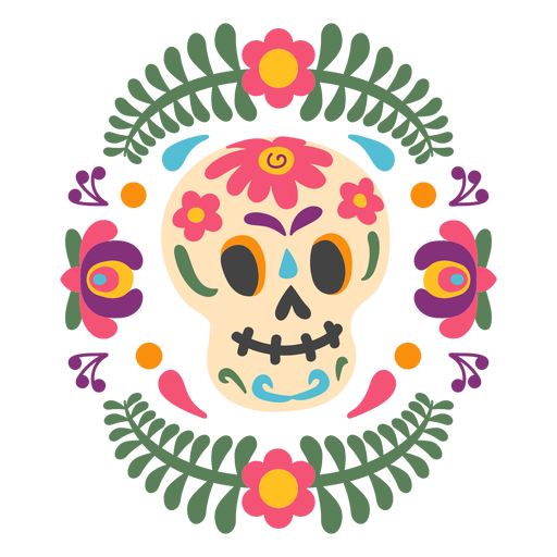 Emblema de máscara de caveira mexicana Desenho PNG