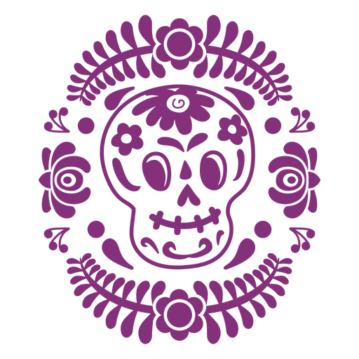 Máscara de calavera mexicana papel picado Diseño PNG