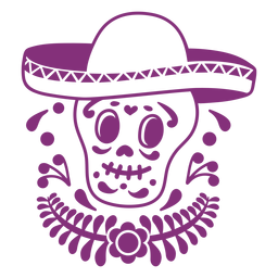 Sombrero mexicano calavera papel picado Transparent PNG