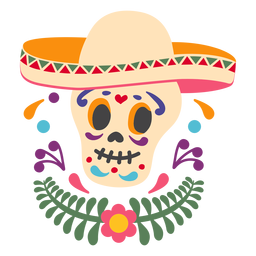 Mexikanisches Schädel-Sombrero-Emblem Mexikanisches Schädel-Sombrero-Emblem