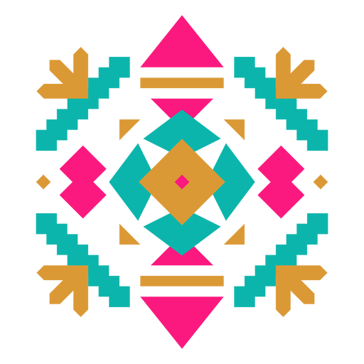 Composición geométrica cuadrada mexicana Diseño PNG