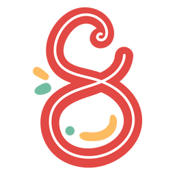 Letras de número oito em estilo mexicano Desenho PNG