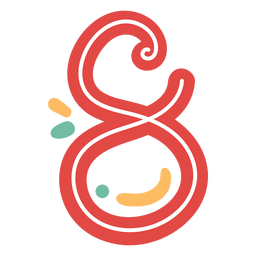Mexican style number eight lettering PNG Design Transparent PNG