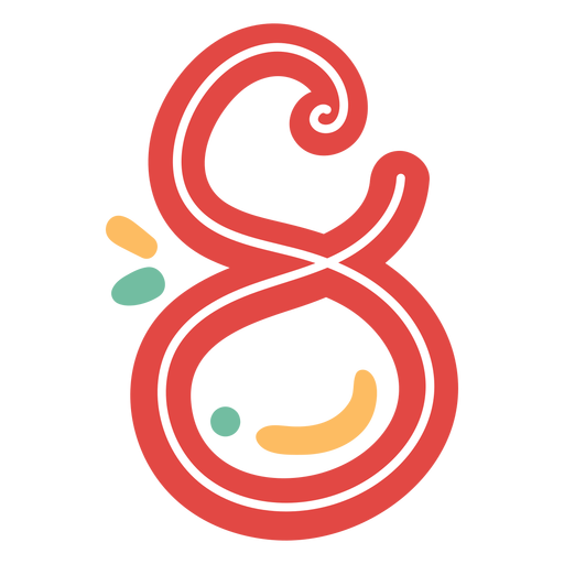 Mexican style number eight lettering