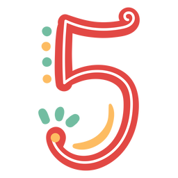 Mexican style number five lettering PNG Design