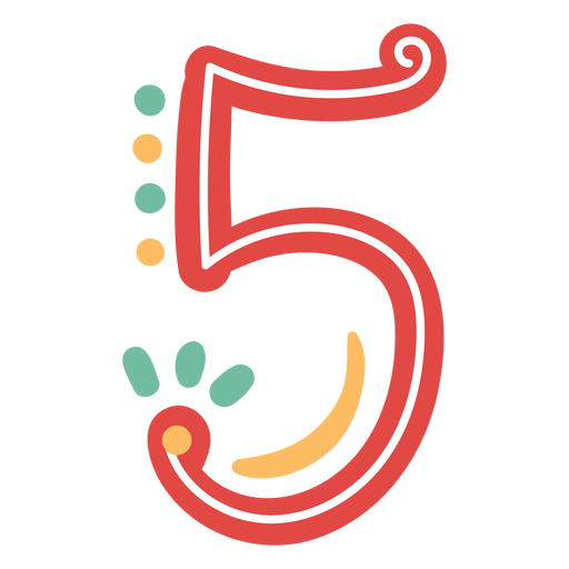 Mexican style number five lettering PNG Design