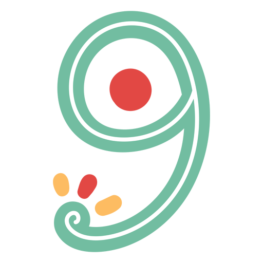 Mexican style number nine lettering PNG Design