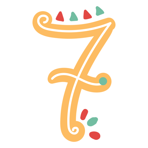 Mexican style number seven lettering - Transparent PNG & SVG vector file
