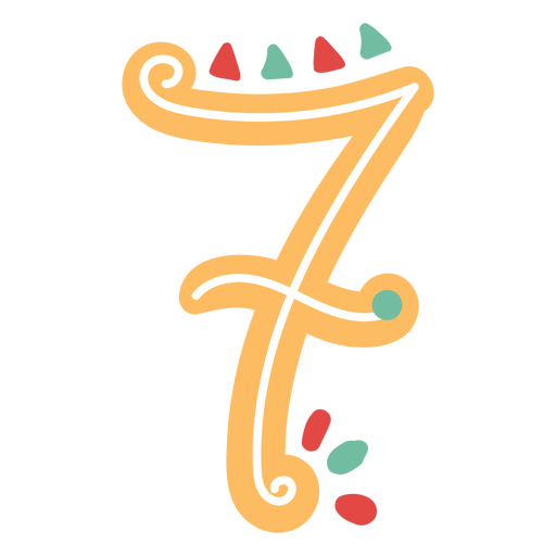 Mexican style number seven lettering PNG Design