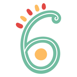 Letras estilo mexicano número seis Desenho PNG