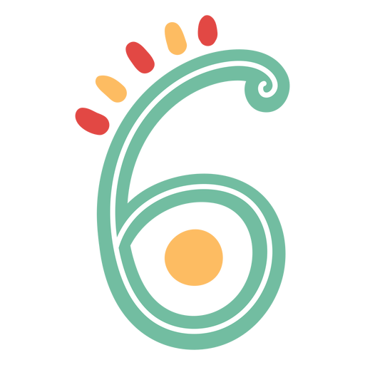 Mexican style number six lettering PNG Design
