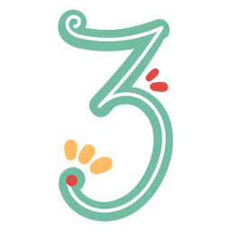 Mexikanischer Stil Nummer drei Schriftzug PNG-Design