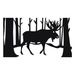 Moose forest cut out black PNG Design