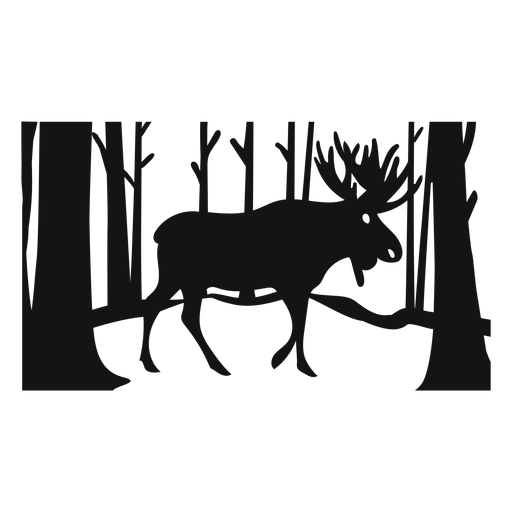 Moose forest cut out black PNG Design