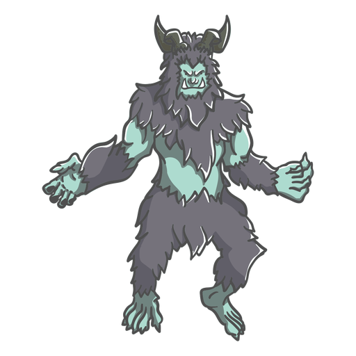 Yeti mítico posando Diseño PNG