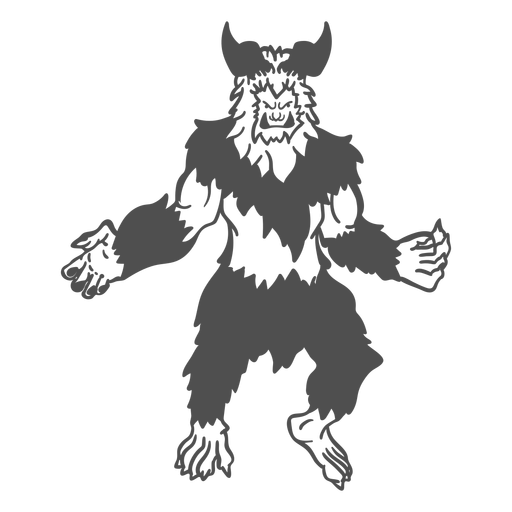 Mythical yeti posing cut out black PNG Design
