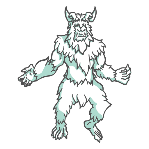 Mythical yeti posing duotone - Transparent PNG & SVG vector file