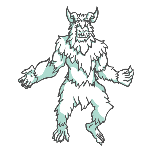 Mythical yeti posing duotone PNG Design