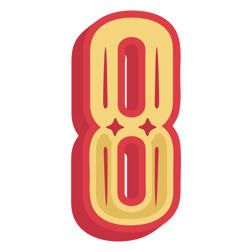 Number eight lettering PNG Design