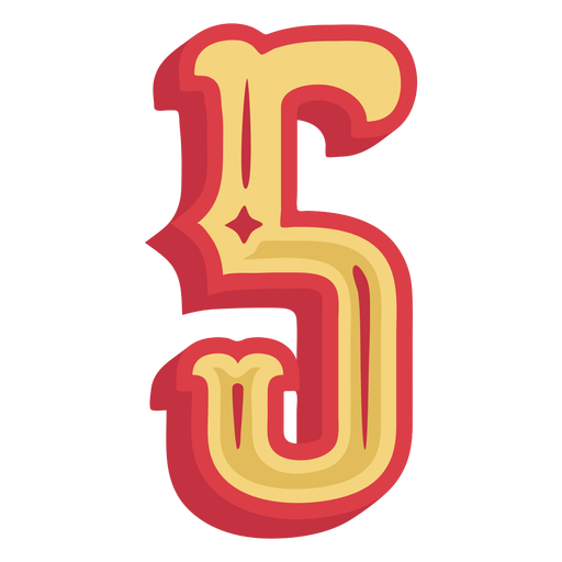 Number five lettering PNG Design