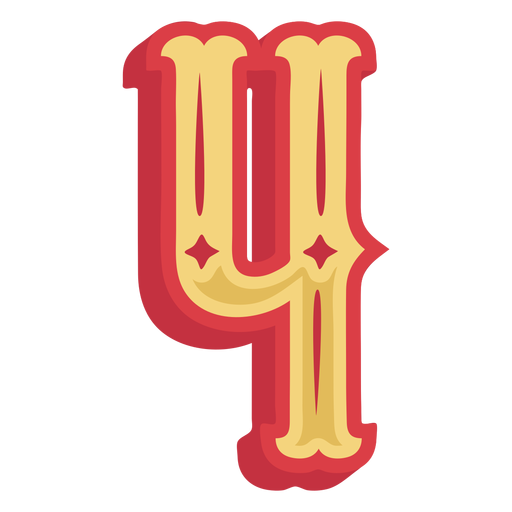 Number four lettering PNG Design