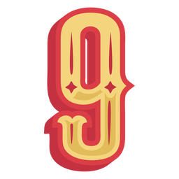 Nummer neun Schriftzug PNG-Design